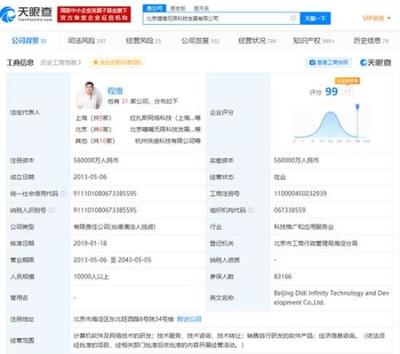 滴滴關聯公司申請‘滴滴外賣’商標，布局網絡技術轉讓新領域